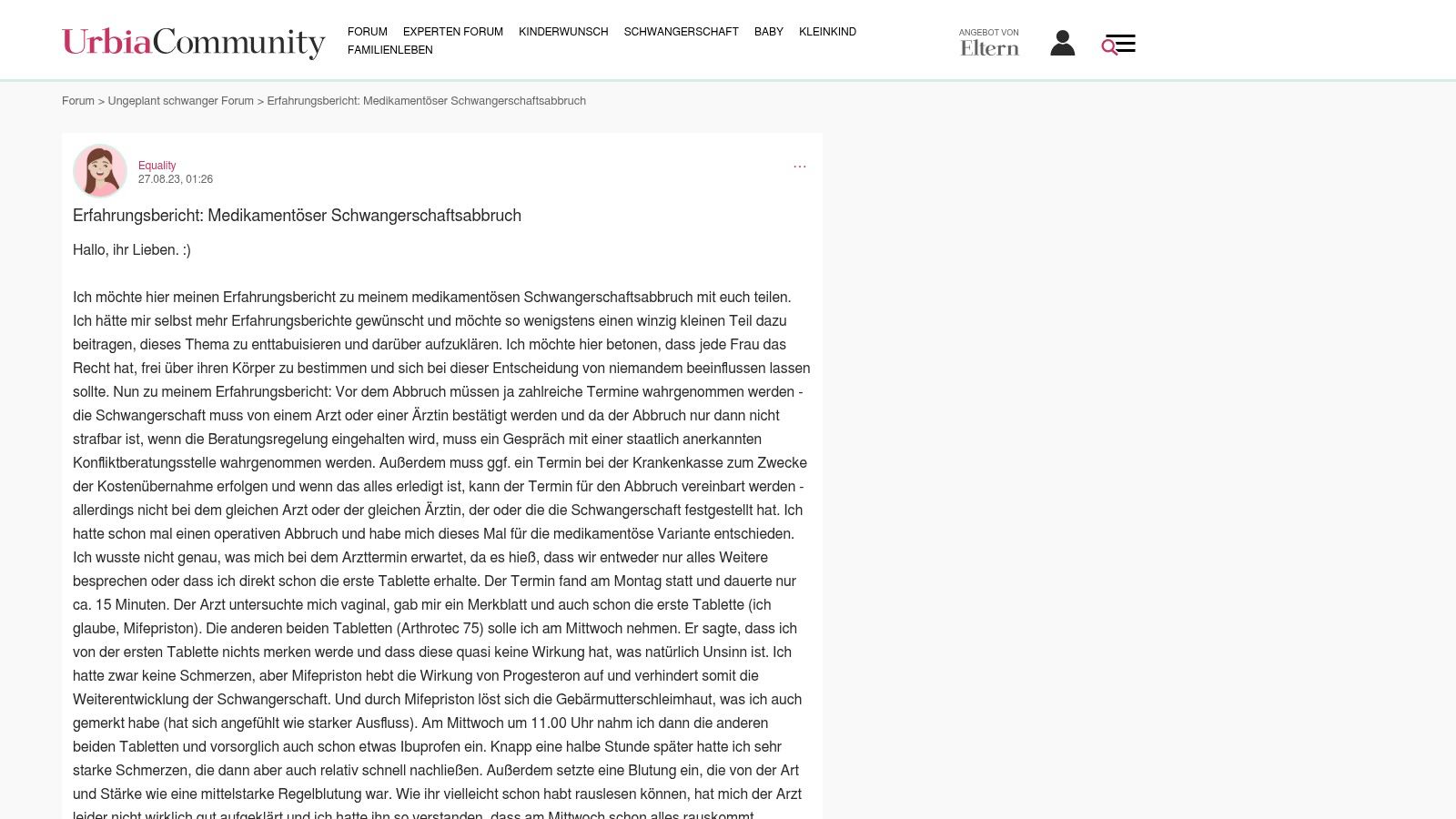 urbia.de – Forum „Ungeplant schwanger“