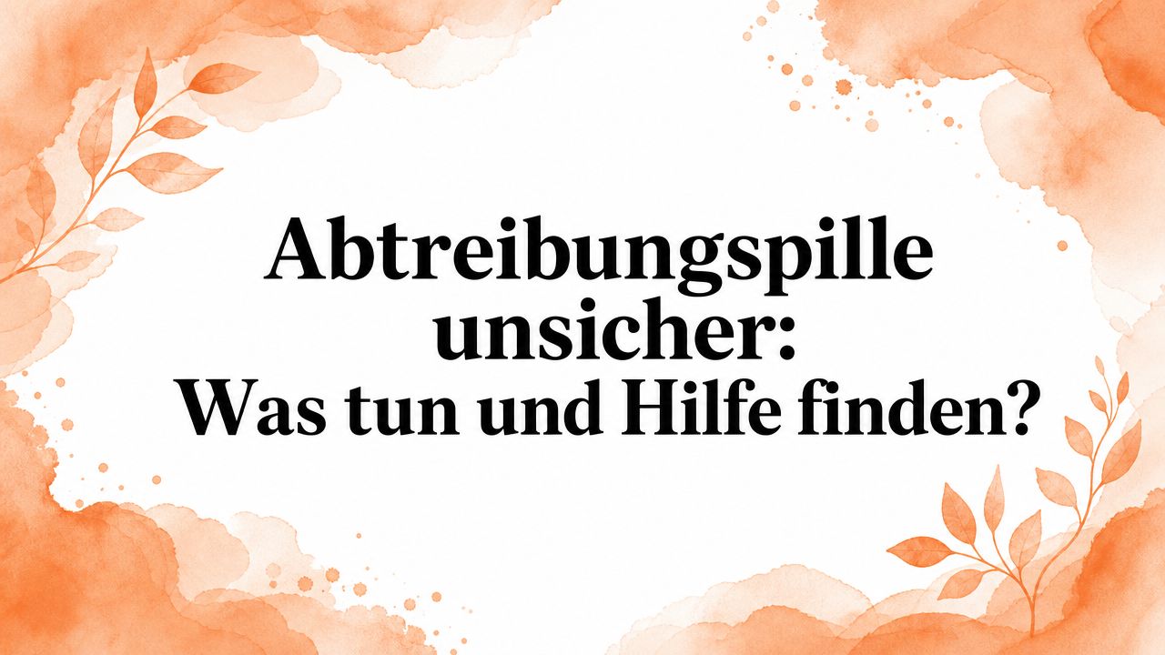 Abtreibungspille unsicher: Was tun und Hilfe finden?