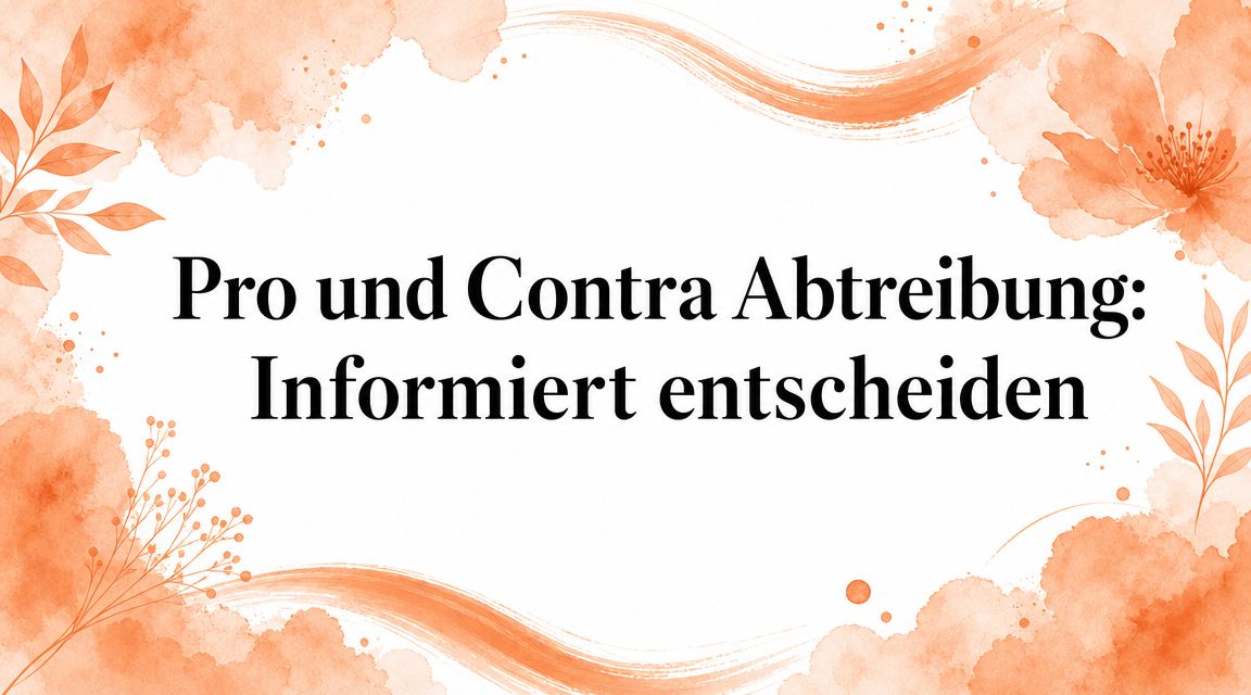 Pro und Contra Abtreibung: Informiert entscheiden